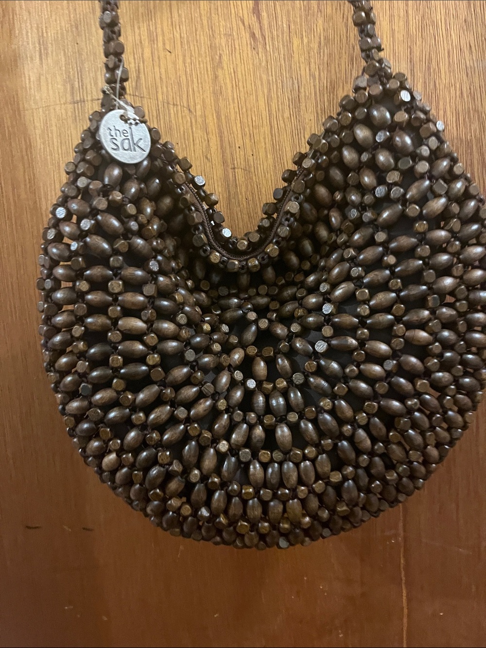 The Sak Dark Brown Beaded Hobo Shoulder Bag